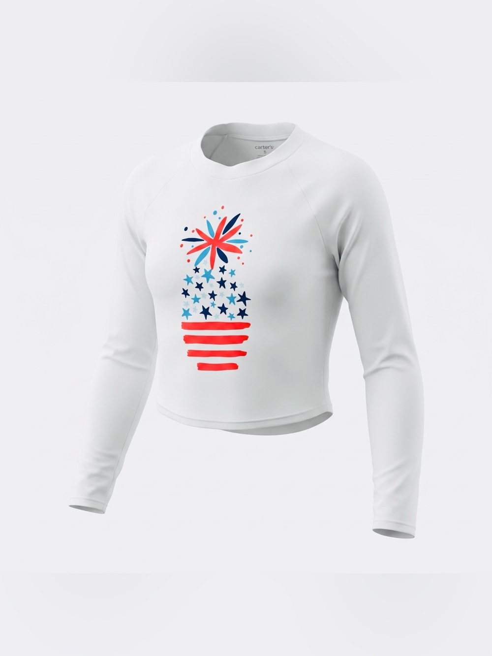 Cat & Jack Girl’s White Long Sleeved Swim Top - Youth Size 7/8, New (Never Worn)